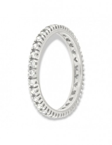 Anello Oro Bianco Eternity Zirconi Bianchi 2MM [c2241129]