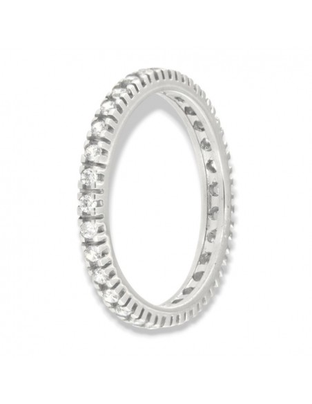 Anello Oro Bianco Eternity Zirconi Bianchi 2MM [c2241129]