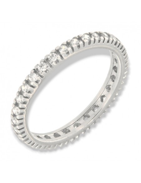 Anello Oro Bianco Eternity Zirconi Bianchi 2MM [d36849de]