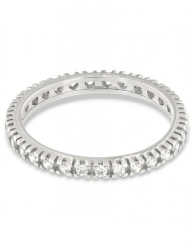 Anello Oro Bianco Eternity Zirconi Bianchi 2MM [b8038cc9]
