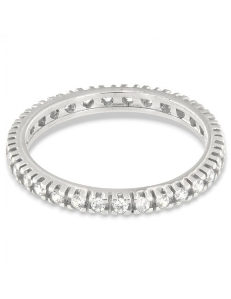 Anello Oro Bianco Eternity Zirconi Bianchi 2MM [b8038cc9]