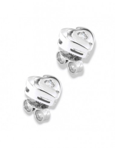 Orecchini Oro Bianco Cuore Diamanti 0,08 Carati [7ae0cb43]
