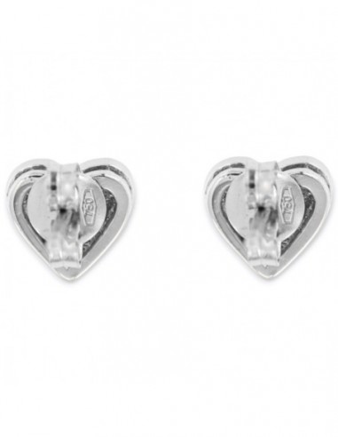 Orecchini Oro Bianco Cuore Diamanti 0,08 Carati [7fb08c5d]