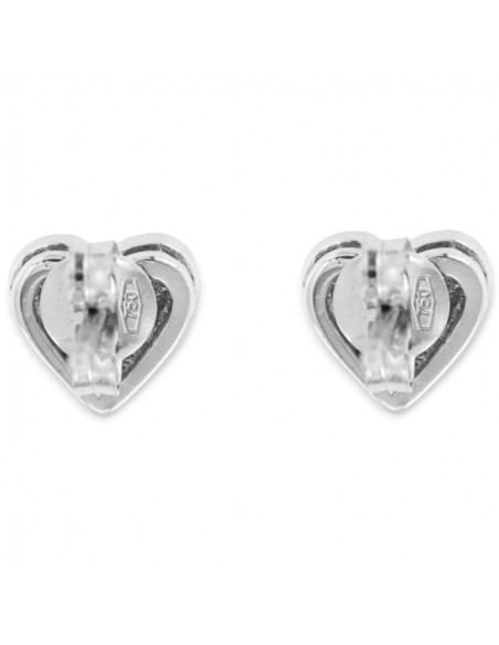 Orecchini Oro Bianco Cuore Diamanti 0,08 Carati [7fb08c5d]