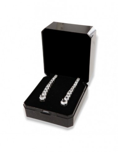 Orecchini Argento Rodiato Ciuffo Zirconi Degradè [a10087a7]