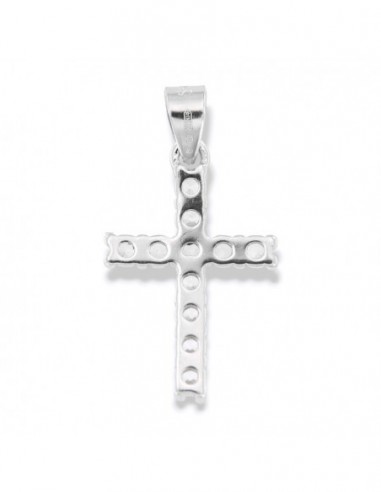 Ciondolo Argento Rodiato Croce Zirconi Bianchi 17,50MM [08339544]