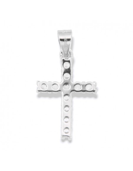 Ciondolo Argento Rodiato Croce Zirconi Bianchi 17,50MM [08339544]