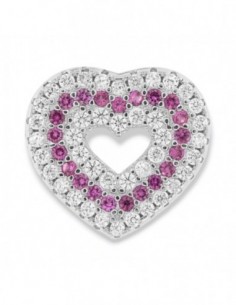Ciondolo Argento Rodiato Cuore Zirconi Bianchi Viola [187ccbf8]