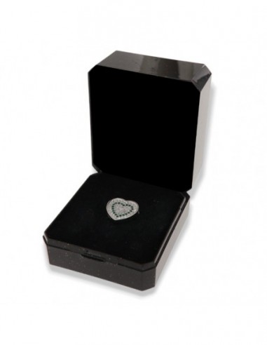 Ciondolo Argento Rodiato Cuore Zirconi Bianchi Verdi [cca3efa1]