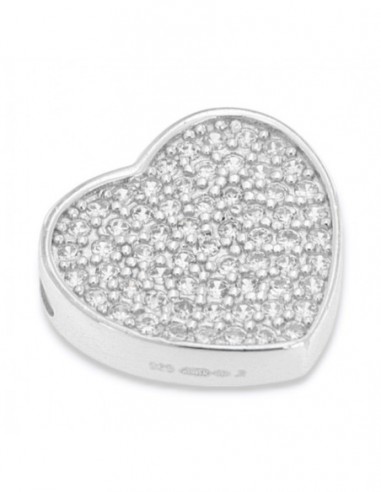Ciondolo Argento Rodiato Cuore Zirconi Bianchi [f942b1ba]