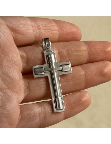 Ciondolo Argento Rodiato Croce In Rilievo [4fd2de38]