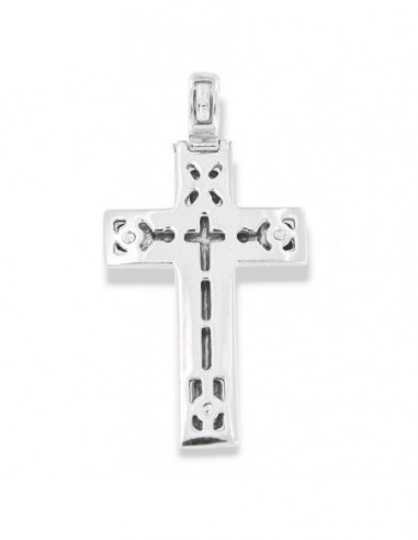 Ciondolo Argento Rodiato Croce In Rilievo [fd9f5822]