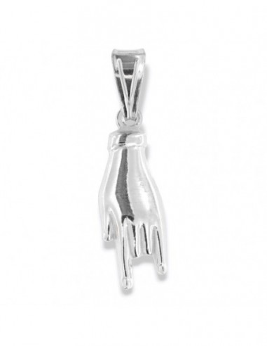 Ciondolo Argento Rodiato Mani Corna [218d6026]