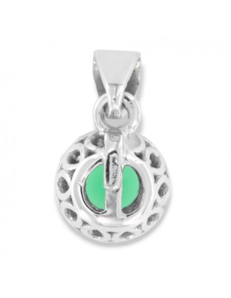 Ciondolo Oro Bianco Punto Luce Zircone Verde [b823b163]