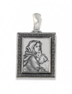 CIONDOLO ARGENTO RODIATO PIASTRA FOTO MEDAGLIA INC [59a40e14]
