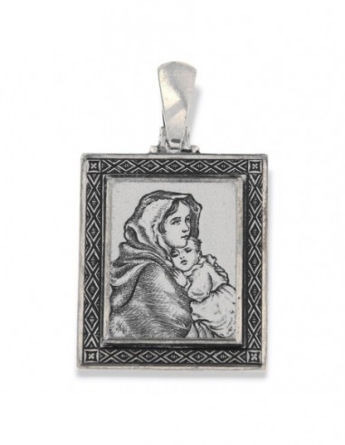 CIONDOLO ARGENTO RODIATO PIASTRA FOTO MEDAGLIA INC [59a40e14]