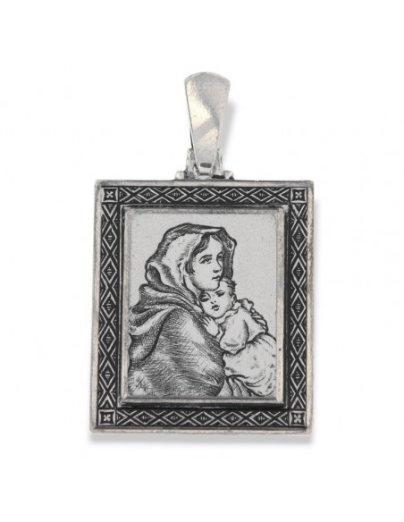 CIONDOLO ARGENTO RODIATO PIASTRA FOTO MEDAGLIA INC [59a40e14]