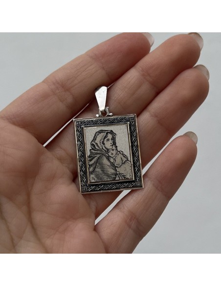 CIONDOLO ARGENTO RODIATO PIASTRA FOTO MEDAGLIA INC [bb1dca03]