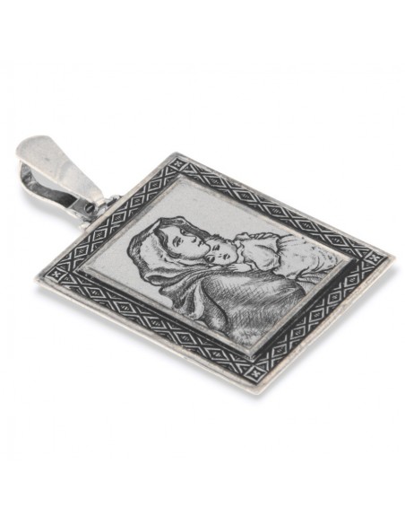 CIONDOLO ARGENTO RODIATO PIASTRA FOTO MEDAGLIA INC [5c8c330d]