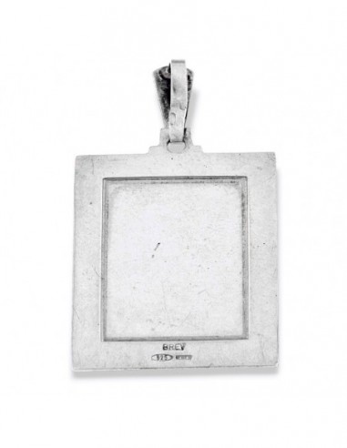 CIONDOLO ARGENTO RODIATO PIASTRA FOTO MEDAGLIA INC [09504c19]