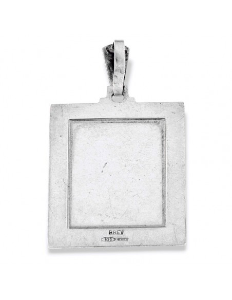 CIONDOLO ARGENTO RODIATO PIASTRA FOTO MEDAGLIA INC [09504c19]