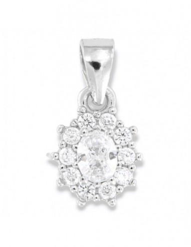 Ciondolo Argento Rodiato Principessa Bianca 4x3MM [0bf9a35d]