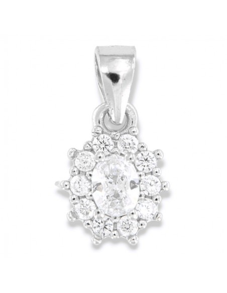 Ciondolo Argento Rodiato Principessa Bianca 4x3MM [0bf9a35d]