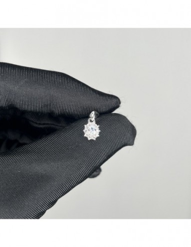 Ciondolo Argento Rodiato Principessa Bianca 4x3MM [a4236d87]