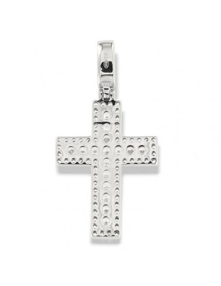 Ciondolo Argento Rodiato Croce Zirconi Contromaglia [ebe6ef6d]