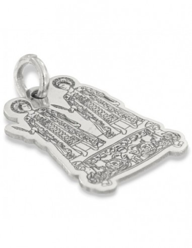 Ciondolo Argento Rodiato Santi Medici Incisione [459ea7a8]
