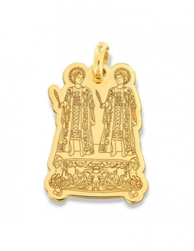 Ciondolo Oro Giallo Santi Medici Incisione [71f2c8e3]