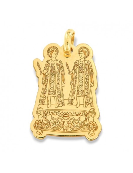 Ciondolo Oro Giallo Santi Medici Incisione [71f2c8e3]