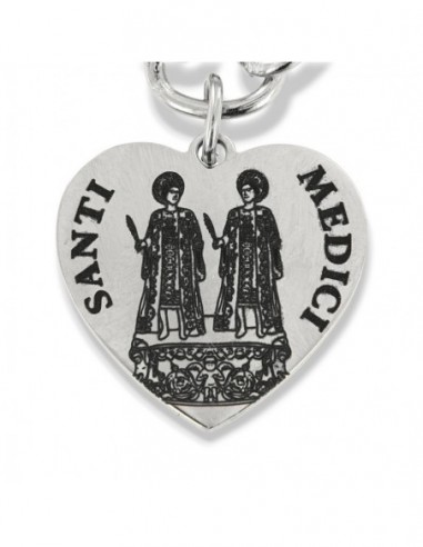 Collana Acciaio Pendente Cuore Santi Medici [b7d36b5b]
