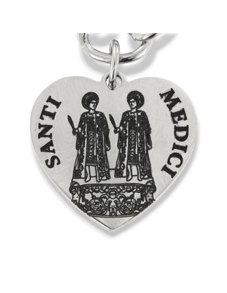 Collana Acciaio Pendente Cuore Santi Medici [b7d36b5b]