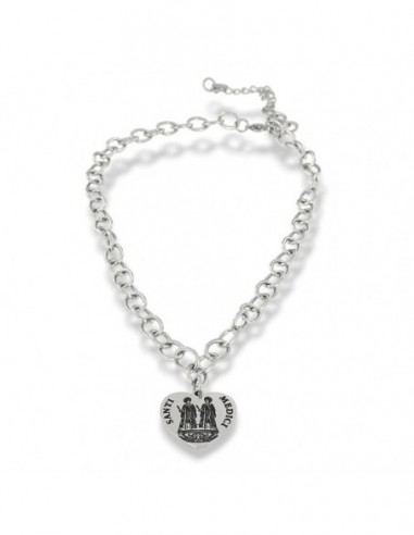 Collana Acciaio Pendente Cuore Santi Medici [b2832c45]