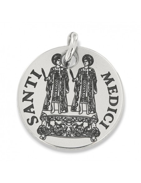 Ciondolo Acciaio Piastra Tonda Santi Medici [e784312e]