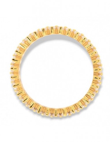 Anello Argento Dorato Eternity Zirconi Bianchi Baguette [dc29a0ec]