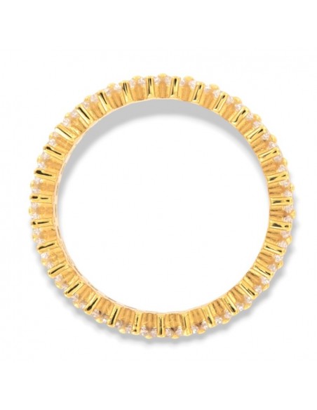 Anello Argento Dorato Eternity Zirconi Bianchi Baguette [dc29a0ec]