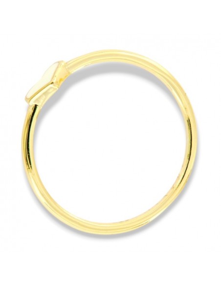 Anello Argento Dorato Cuore Smaltato Bianco [8cf4d352]