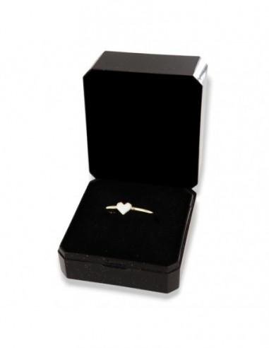 Anello Argento Dorato Cuore Smaltato Bianco [e2cf515b]