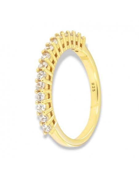 Anello Argento Dorato Riviera Zirconi Bianchi [96718666]