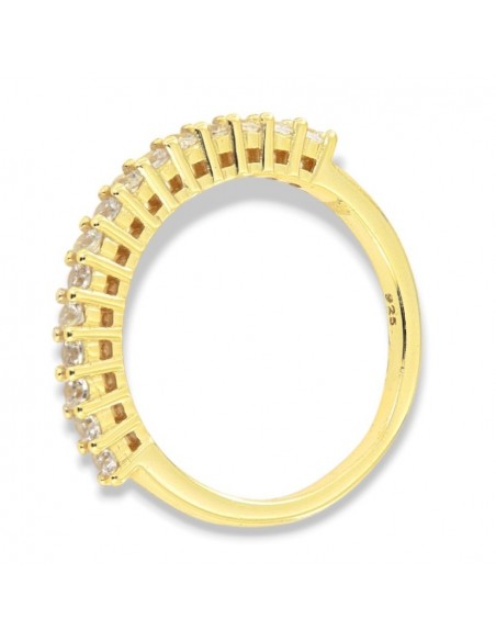 Anello Argento Dorato Riviera Zirconi Bianchi [2902c152]