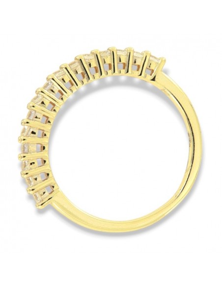 Anello Argento Dorato Riviera Zirconi Bianchi [9e1f0056]