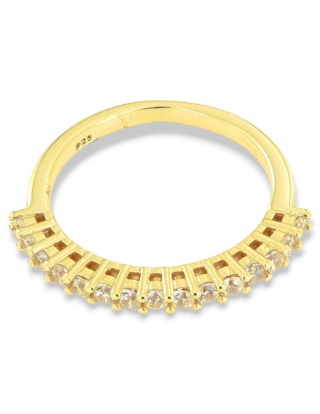 Anello Argento Dorato Riviera Zirconi Bianchi [4739435b]