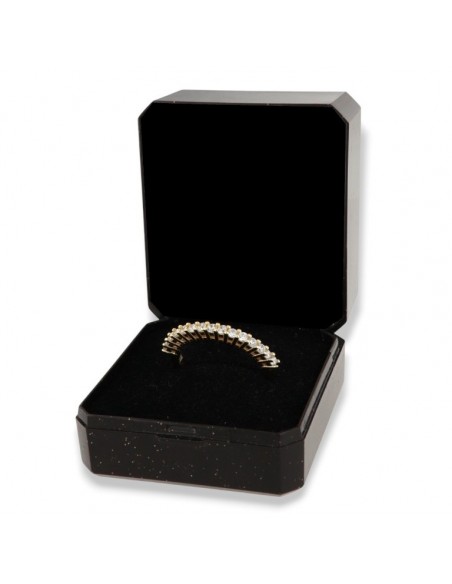 Anello Argento Dorato Riviera Zirconi Bianchi [f024825f]
