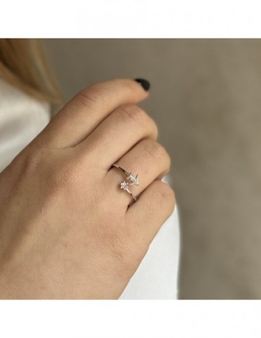 Anello Argento Rodiato Aereoplano Punto Luce [d21a1ac8]