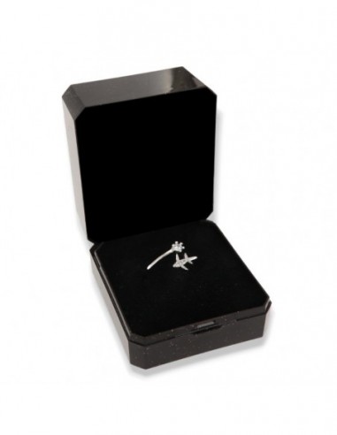 Anello Argento Rodiato Aereoplano Punto Luce [b971dfdf]