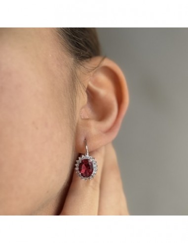 Orecchini Argento Rodiato Monachina Principessa Rossa 9x7 [0a343a1e]