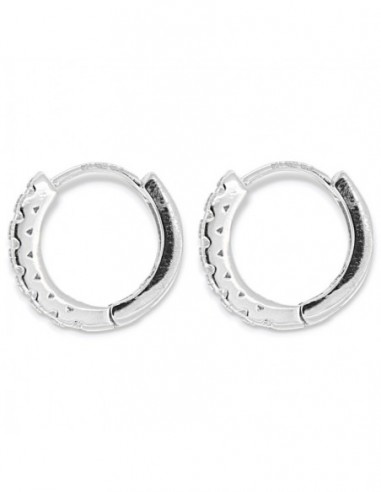 Orecchini Argento Rodiato Cerchi 16MM Zirconi Bianchi [e3ad39a7]