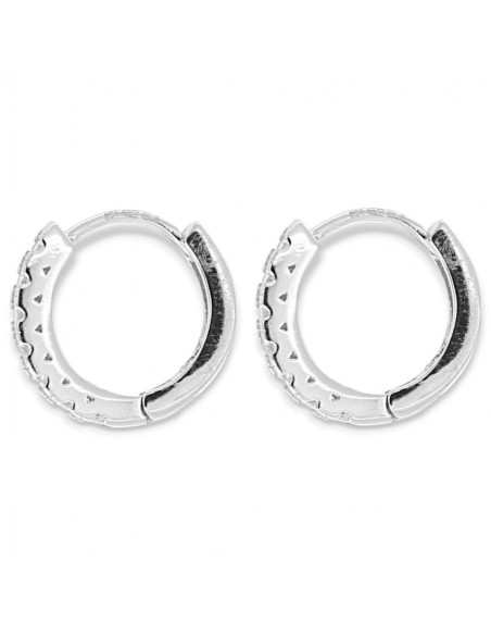 Orecchini Argento Rodiato Cerchi 16MM Zirconi Bianchi [e3ad39a7]